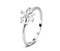 Blooming Flower Silver Ring NSR-3206